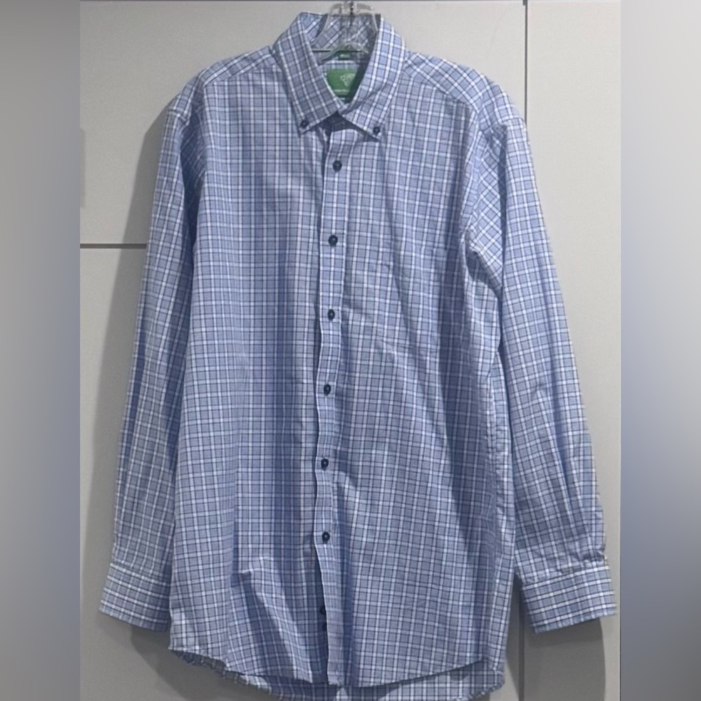 Classic Blue Plaid Dress Shirt